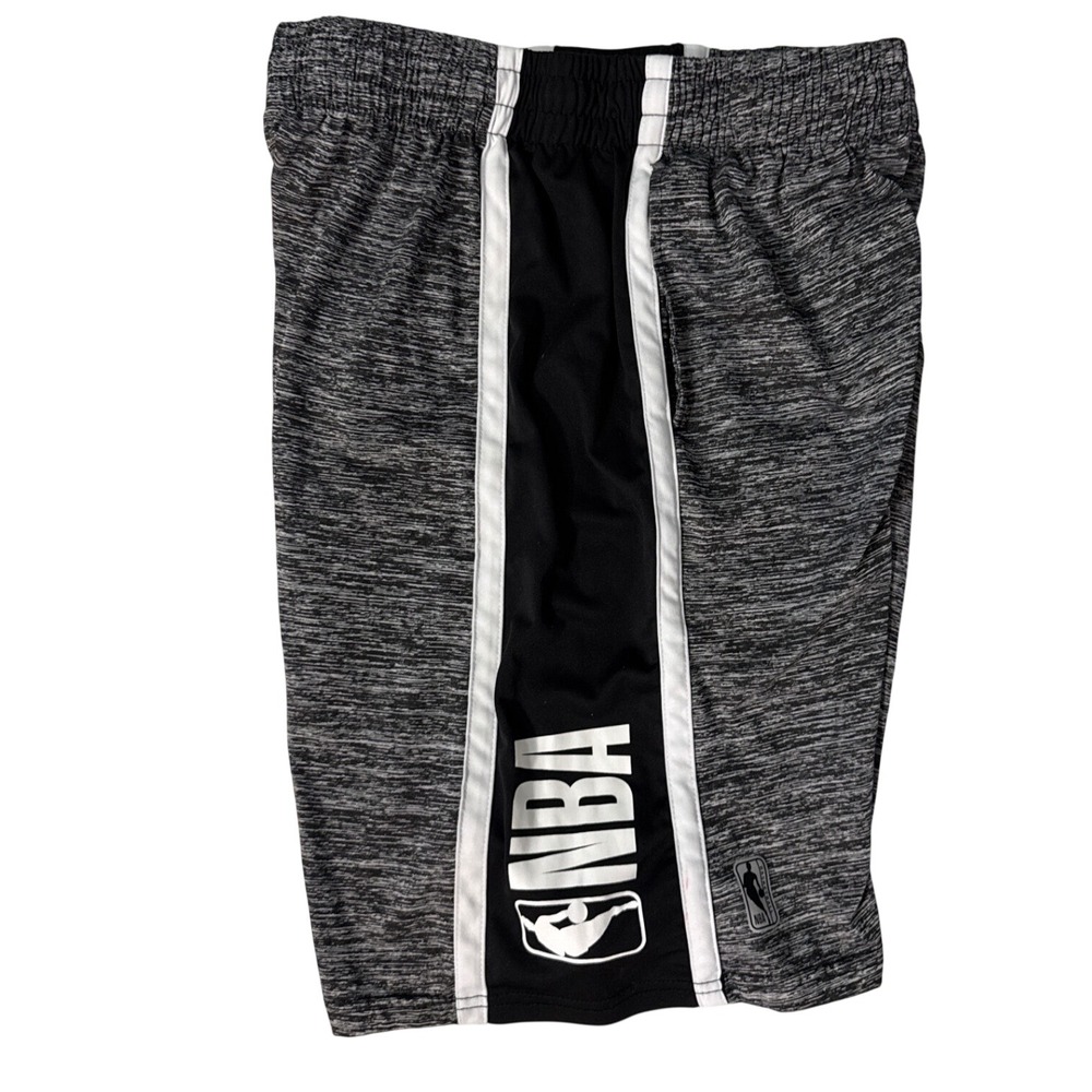 NBA Mens Basketball Shorts Large Charcoal Space Dye Heather Athletic Black White - Picture 5 of 5